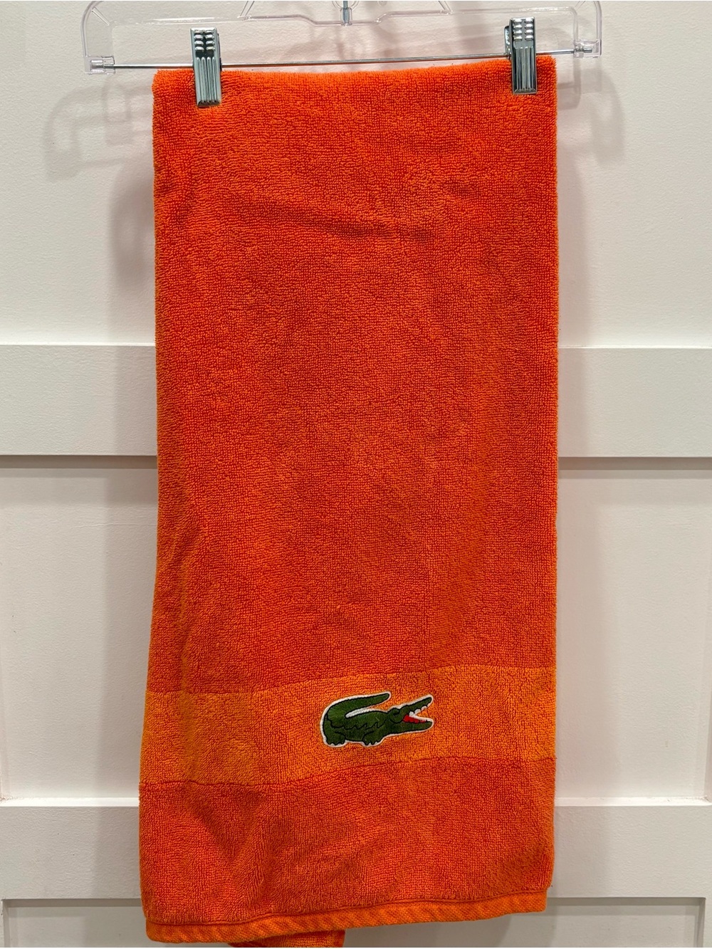 Lacoste Orange Terry Towel with Green Crocodile Logo